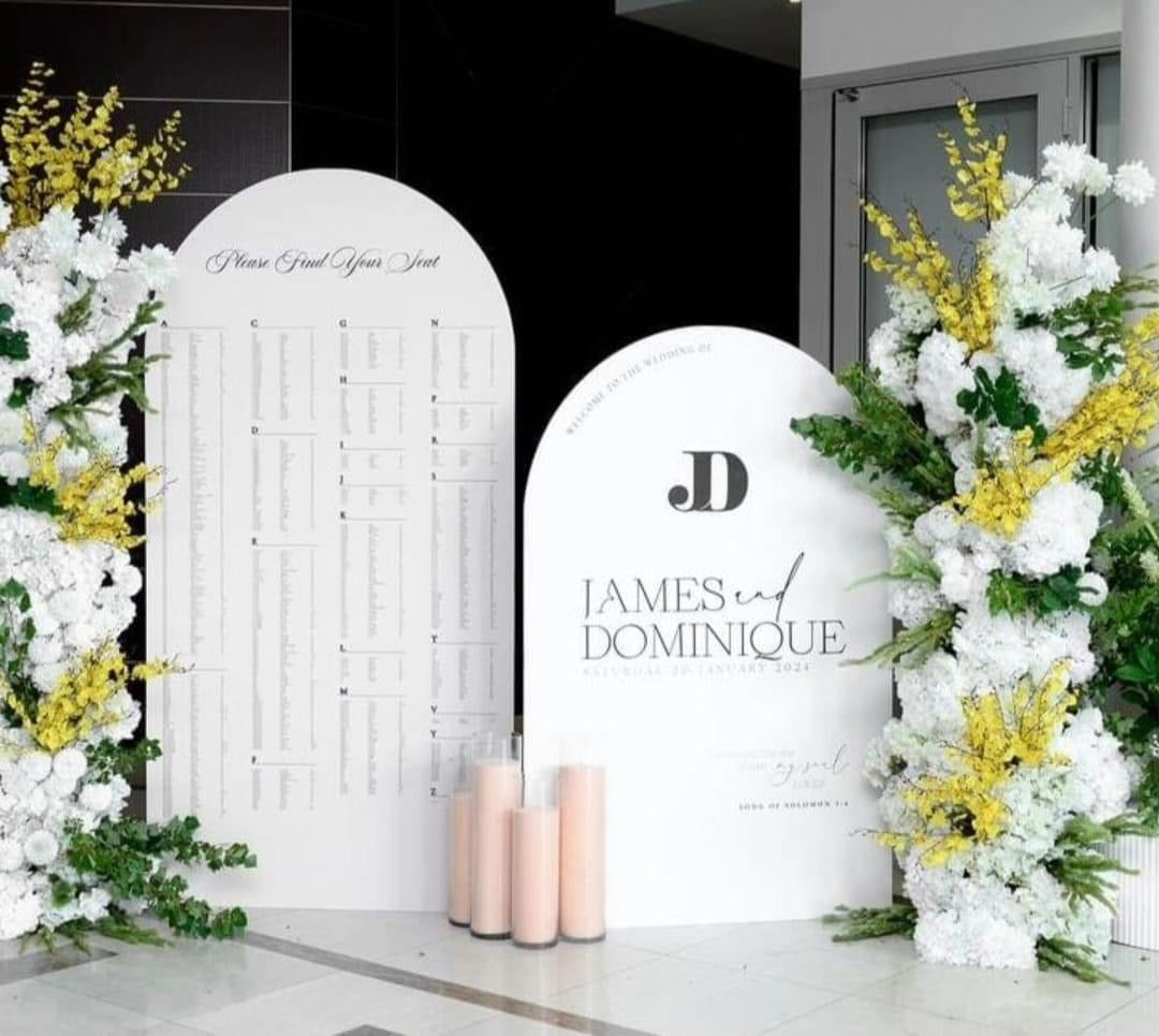 The Grand Pair – Luxe Arch Seating Chart & Welcome Sign Package 💍✨