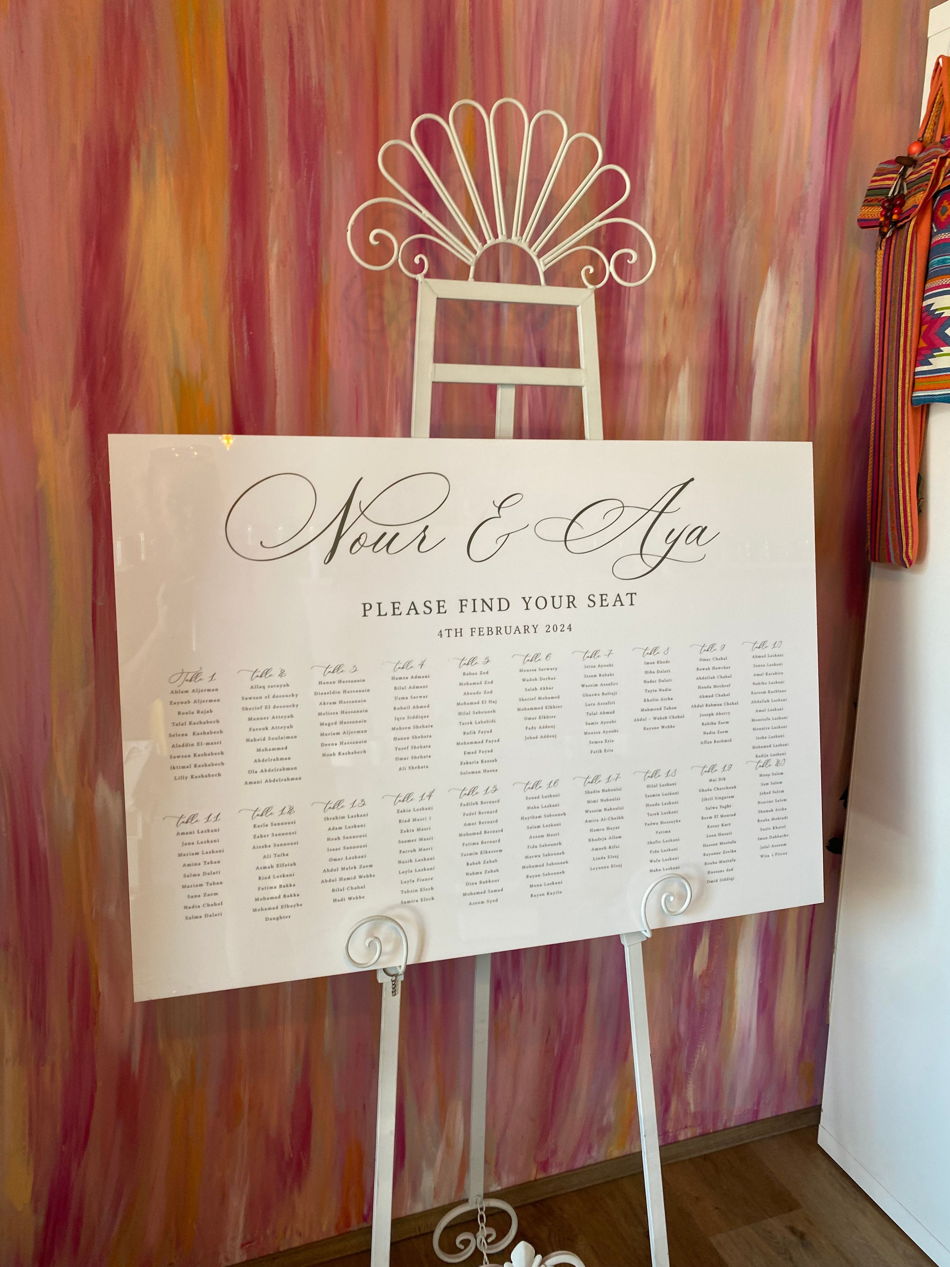 A1 Seating Plan Design & Print